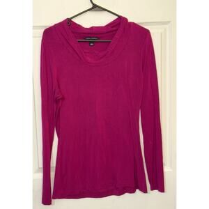 Banana Republic Top Women Large Purple‎ Stretch Knit Pullover Long Sleeve Career